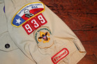 Boy Scouts Of America Bsa Men s Shirt Tan Large    No Size Tag Sewn Patches