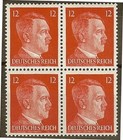 Authentic Historical Artifact Stamp Germany Blocks Wwii 3rd Reich Hitler Mnh 3