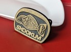 Vintage Rare Rainbow Metals Pacific Northwest Skookum Bronze Fish Belt Buckle 