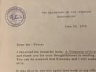 Vincent Price Estate Signed Letter From Nixon Sec  Of Interior About Cookbook15f