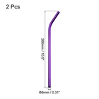 Reusable Metal Straws 2pcs  Bent Drinking Straw 10 5  X 0 3  Long - Purple
