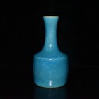 A Pair Beautiful Chinese Hand Painting Blue Glaze Porcelain Vase