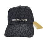 Nwt Michael Kors Authentic Allover Mk Logo Women s Black Baseball Cap Hat