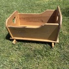 Vintage Handmade Wooden Doll Cradle Rocking Crib Heart