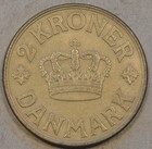 Denmark 1925 2 Kroner Nice Better Circulated Grade Coin As Pictured