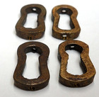 4 Brass Push In Keyhole Cover Insert Escutcheons Key Hole Nos