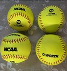 Lot Of 4 Worth Recreational And Practice Softballs 12u Nc12bb Ncaa Vgc