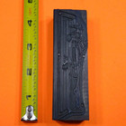 Antique Vtg Boy At Door Date Prom Letterpress Print Type Ornament Cut Block