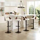 Set Of 2 4 Pu Leather Bar Stools Swivel Adjustable Bar Chairs Counter Height