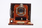 Rochester Camera Company Cycle Poco No 3 -4x5 Maroon Red Bellows lens tiny great