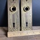 Pair Antique Vintage Victorian Art Deco Ornate Backplates Door Plates Reclaimed