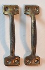 Antique Vintage Rustic Cast Metal Cabinet   Drawer Handle Pulls   Lot Of 2