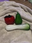 Antique Hand Blown Glass Art-deco Apple  Pear   Romain Lettucevery  Unique 3pc