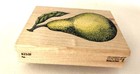 Pear Fruit Rubber Stamp Wood Mount Stampede 2 75x3 5  Leaf