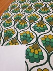 Awesome Rare Vintage Mid Century Retro 70s Grn Blossom Drops Tall Fabric  Look 