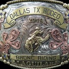 Dallas Texas Rodeo Cowboy Bronc Riding Jaguilar Trophy Belt Buckle