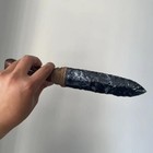 Natural Obsidian Knife Hand Carved Quartz Crystal Point Healing 250mm  pc