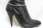 Women Western Boot Bracelet Silver Metal Chain Balls Anklet Shoe Classic Charm