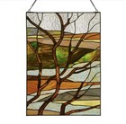 River Of Goods Stained Glass Panel 14  Vertical Hanging Wall Tree Scape