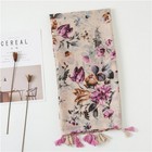 Floral Tassel Scarf Women Cotton Viscose Beach Shawl 180x90cm 70 9    35 4 Inch