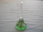 Antique Vintage Czechoslovakia Ornate Art Deco Perfume Bottle  Green W  Stones