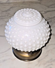 Vintage White Hobnail Glass Globe Shade Flush Mount Ceiling Light Fixture