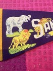 San Diego Zoo Vintage Souvenir Pennant Flag Elephant Rhino Lion Tiger -ship Fast