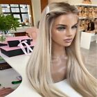 Heat Resistant Hair Soft Hd T Lace Front Wig Long Straight Natural Brown Blonde