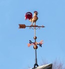 Metal Weathervane Copper Rooster Wind Vane For Farmhouse Garden Roof Cupola