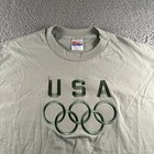 Usa Olympic Vintage 90 s T-shirt Size L Graphic Light Green Single Stitch Nwt