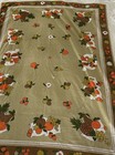 Vtg 70s Mcm Graphic Fruit Cotton Table Cloth 52x66 In