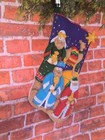 Bucilla Felt Christmas Stocking 18 Inch  Completed Handmade Beaded And Sequined