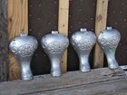 4 Vintage Antique Cast Iron Round Oak 8  Wood Stove Legs Rustic Art Decor Table