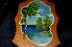Vintage Wooden Wall Hanging Decor Cut Board Handpainted Set Of 3 Russian 