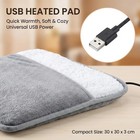 Winter Electric Foot Warmer Usb Heated Plush Mat Soft Washable Foot Heater