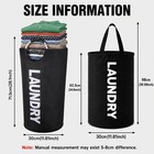 Ams Extra Large Laundry Basket Hamper 95l Black Foldable Oxford Cloth Bag
