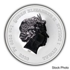 2020-p Tuvalu  1 The Simpsons Bart Simpson 1 Oz  999 Fine Silver Bu Coin