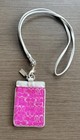 Coach Mini Signature C Lurex Id Lanyard 2007  pink silver 