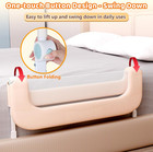 Bed Guard Rail For Toddlers - 32  Foldable   Adjustable Heights Baby Bed Safety 