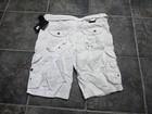 X-ray Belted Cargo Shorts Mens 36 White Cargo Pocket Bermuda Snap Classic  58