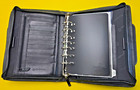 Franklin Covey Black Faux Leather 7 Ring Binder  W  Retractable Handles   762420