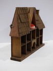 Vintage Sewing Kit House Thimble Pincushion Wood Trinket Shelf Cottagecore