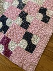Very Sweet Vintage Or Antique Hand Sewn Small Quilt Bow Tie  57  X 73  Farmhouse