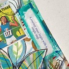 Aceo Original Acrylic Painting Chad Postage Stamp Art Tristina Dietz Elmes Atc