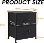 Set Of 2 Nightstands With 2 Fabric Drawers End Table Bedside Table For Bedroom