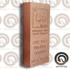 5 X 1 Kilo Kg Copper Bars Stamped Element  11 Pounds Lbs Total  Kilogram Ingot