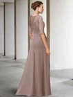 Elegant Long Chiffon Mother Of The Bride Dresses A-line Jewel Neck Lace Pleated