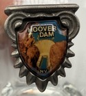 Hoover Dam Souvenir Shot Glass - Square Heavy Base With Metal Crest Emblem