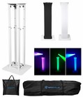  2  Rockville Rtp82w Adjustable White Totem Moving Head Light Stands scrims bags