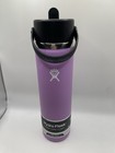 Hydro Flask 24oz Wide Mouth Purple Bottles W  Flex Straw Cap  read  Hf02